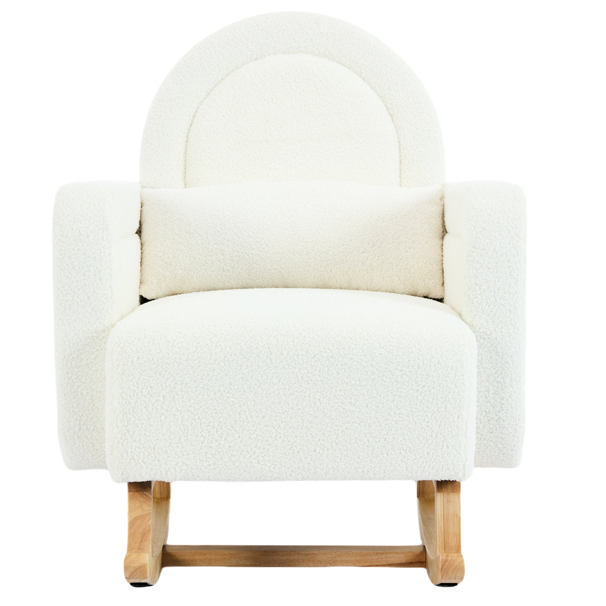 George Oliver Cream White Rocking Chair Made Of Velvet, Offering ...