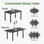 Ensemble de table de salle à manger extensible avec 4 chaises rembourrées-386723310