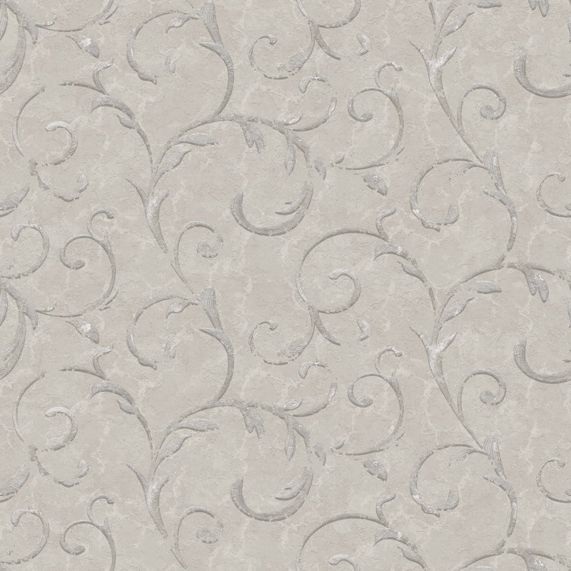 Palazzo 2 Collection Scroll Damask Wallpaper Roll, Gray