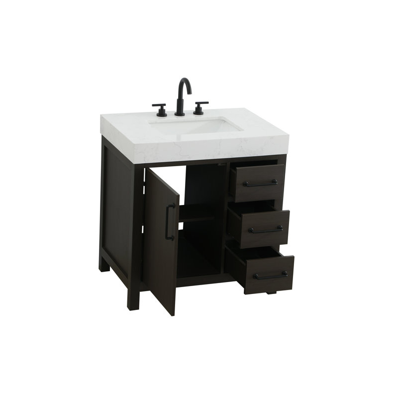 Meuble-lavabo simple 32 po_Traditional_VF60632, Brun moka