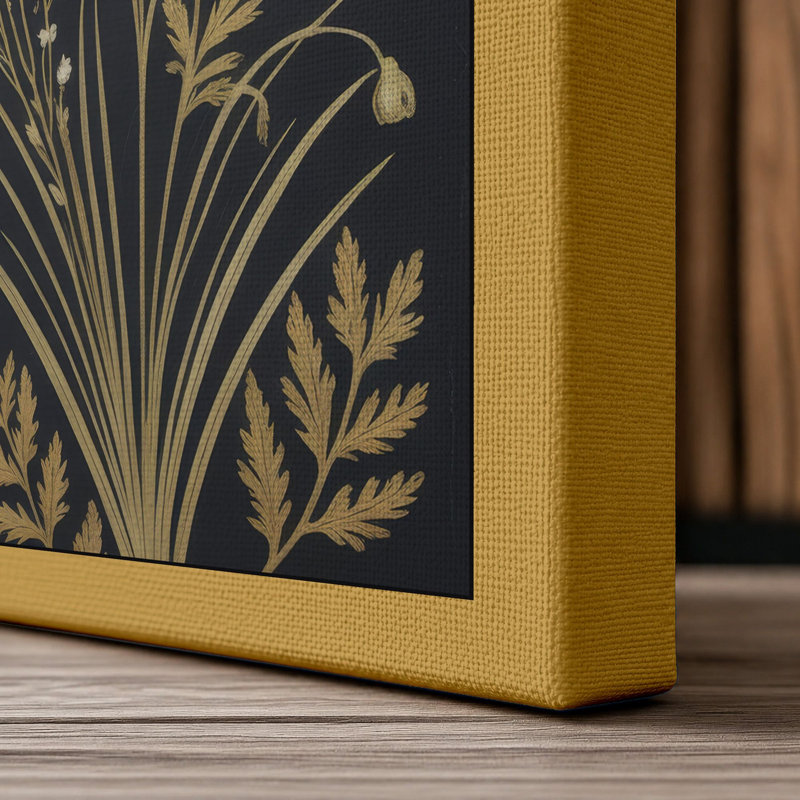 Pressed Botanicals Botanical - Wrapped Canvas, 36x24 - 91.4 x 61.0 cm, Ochre Border