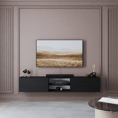Waco 71" Wall-Mounted TV Stand with 2 Doors and Open Media Shelf, Manufactured Wood by Ebern Designs