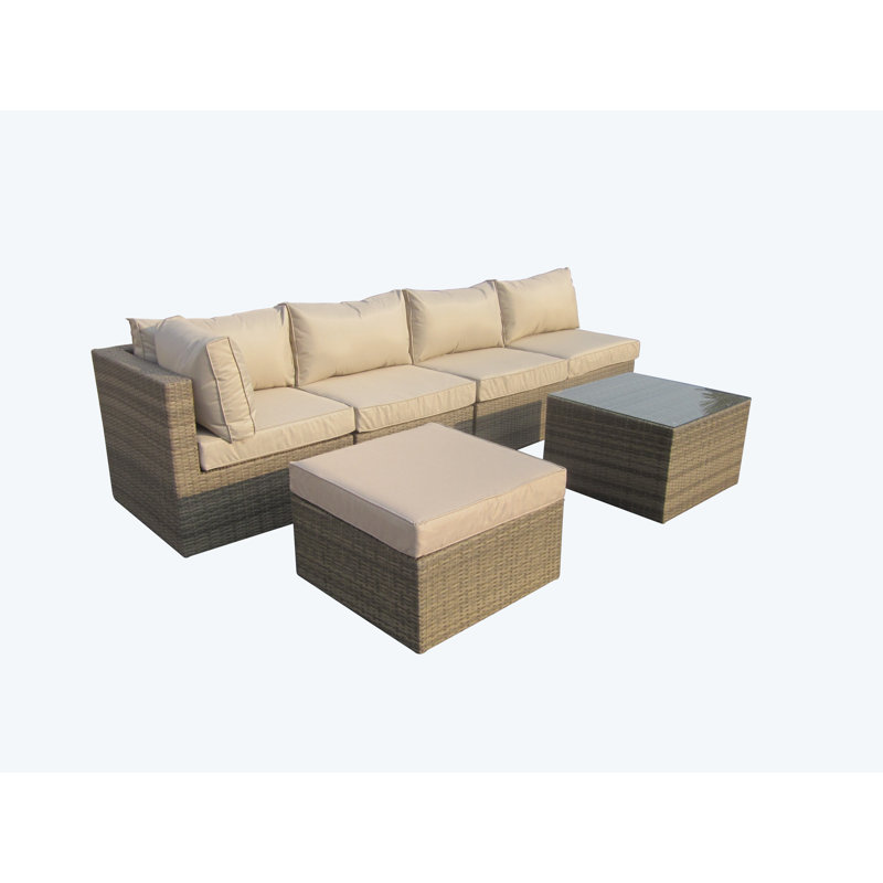 Gutta 5 Seater Rattan Sofa Set, Nature