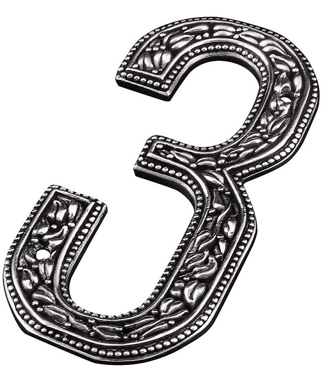 5 po. Numéro de maison San Michele, Cuivre antique, 3