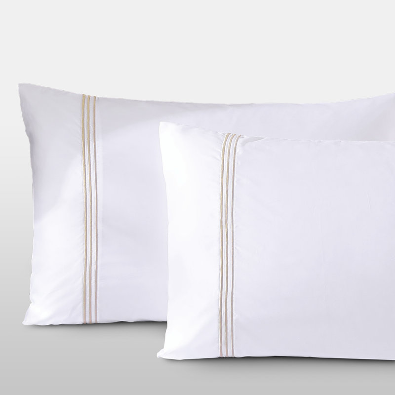 Triple Luxe Sateen Pillowcase Set, King, Gold