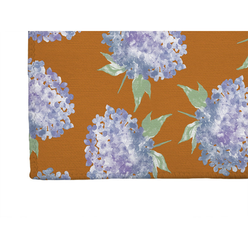 Paillasson Hydrangea Love Thin, Orange, L 24 po x L 36 po