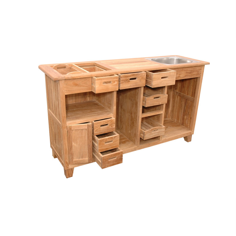 Anderson Teak Safari Outdoor Bar Table with Storage