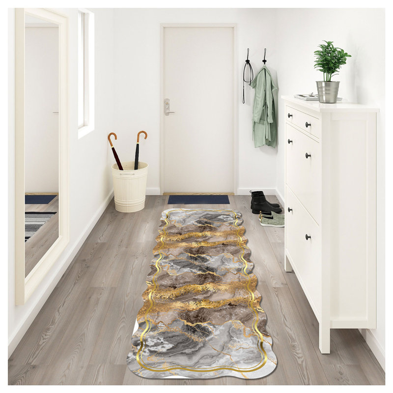 Washable Abstract Indoor Rug, Novelty 3'11" x 5'11"