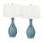 Scafati 30" Blue and White Fused Glass Table Lamp with USB Port