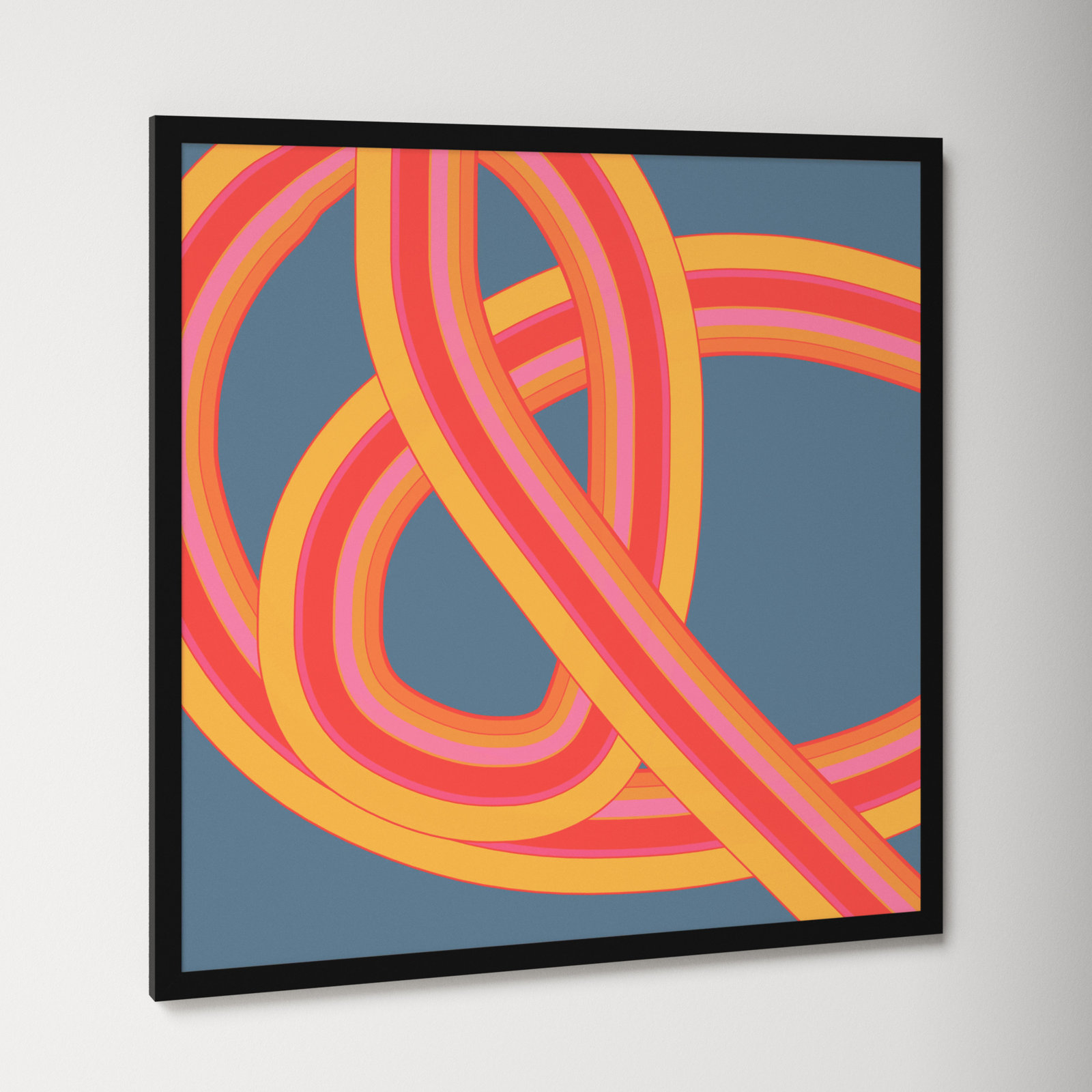 Twist Series I "Hawaiian Twist" Print, 36" H x 36" W x 1.25" D, Black