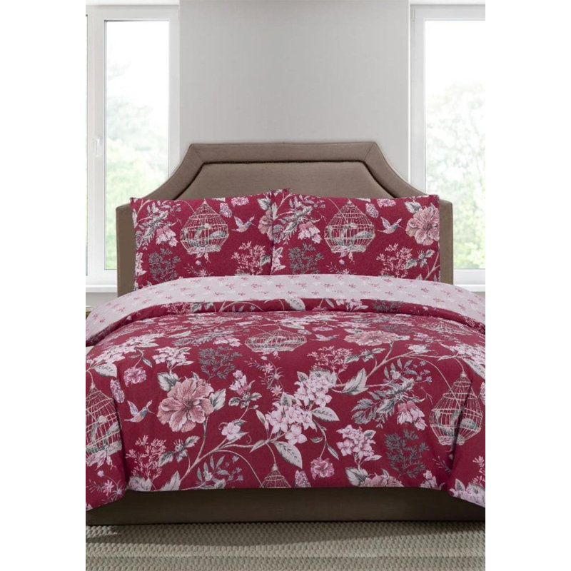 Dunaverney Cotton Blend, Polyester Floral Duvet Cover Set with Pillowcases, Single - 1 Standard Pillowcase