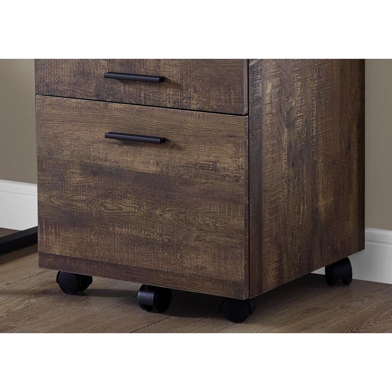 18.25'' Wide 3 -Drawer Mobile File Cabinet, Dark Brown