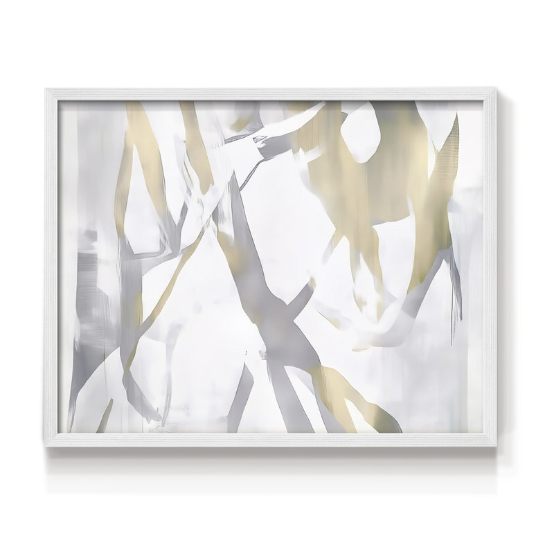 Abstract Series-LXXV -Framed Print - Restickable, 16" H x 20" W, White