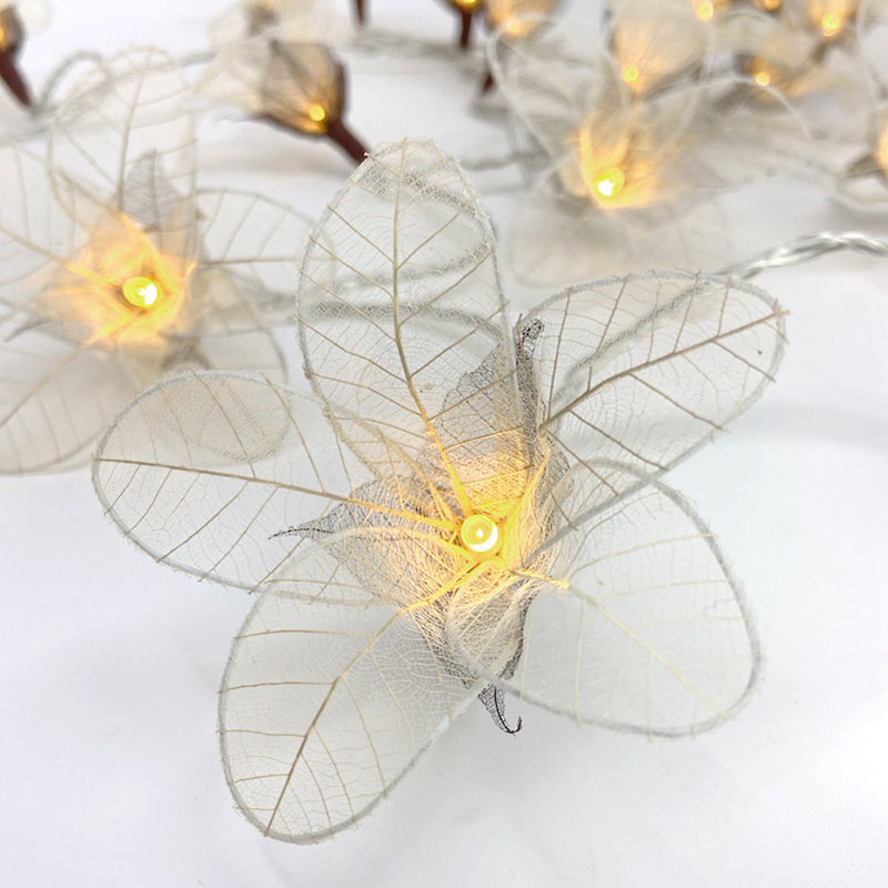 Anitta LED Natural Leaf Lilies String Light, Cream