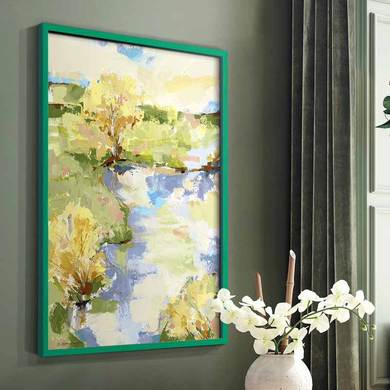 Airy I, reproduction encadrée - bois massif, Vert, H 10 po x l 8 po