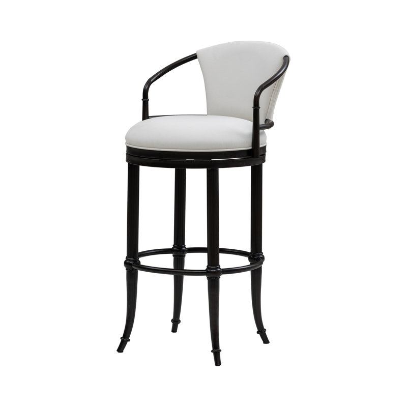 Tabouret de bar rotatif à hauteur de tabouret Conti, Blanc, Tabouret de bar (siège d'une hauteur de 30 po)
