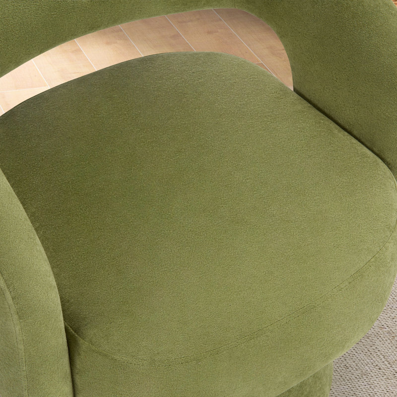 Fauteuil demi-tonneau pivotant l 27,8 po, Microfibre / suédine vert
