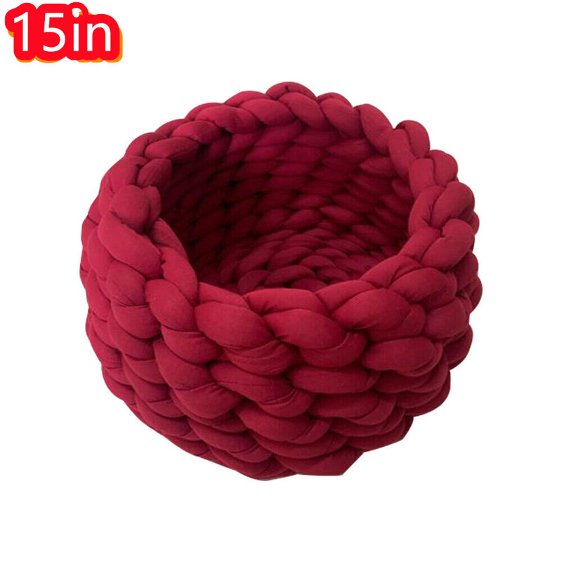 Tapis de lit pour animal de compagnie, Petit (l 15 po x P 15 po x H 6,7 po), Rouge