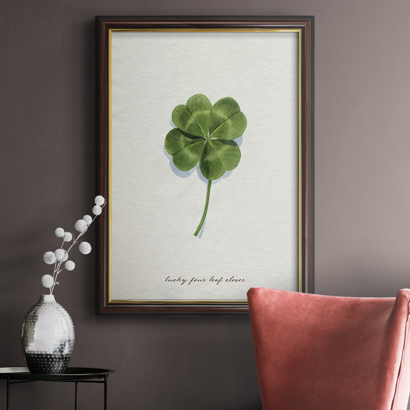 " Lucky Charm I " Painting Print, 20" H x 16" W, Walnut with Gold Trim