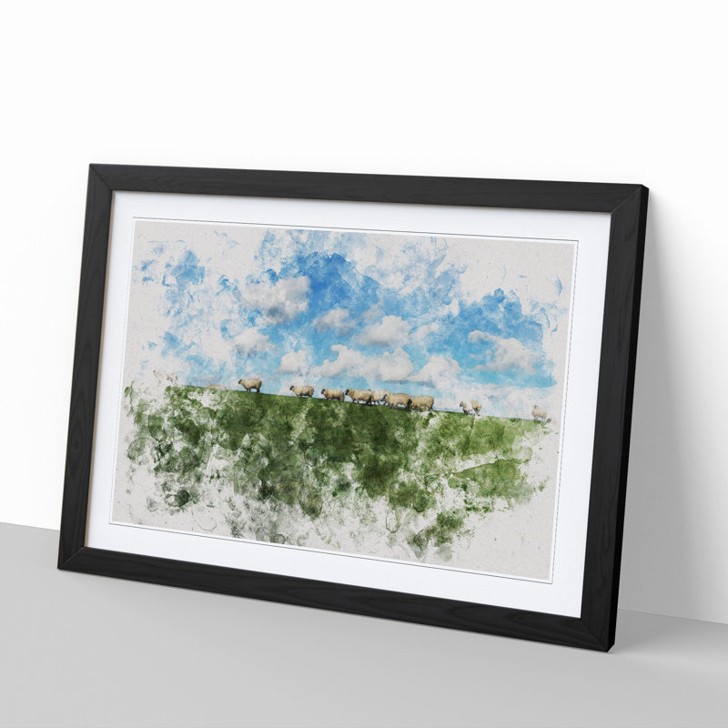 Flock of Sheep Vol.4 - Picture Frame Graphic Art, Black Framed, 48cm H x 65cm W x 2cm D