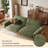 88.58"Green linen-blend loveseat with throw pillows-926685543