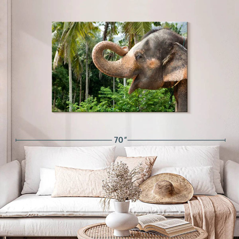 Brampt Smiling Asian Elephant, 30" H x 45" W