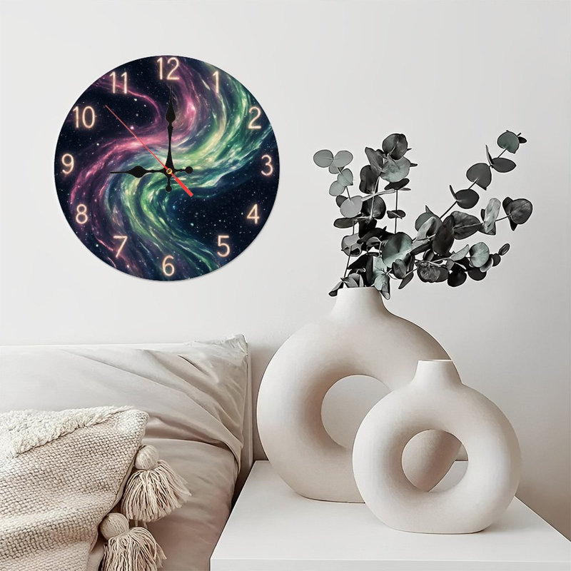 Horloge galaxie avec chiffres lumineux