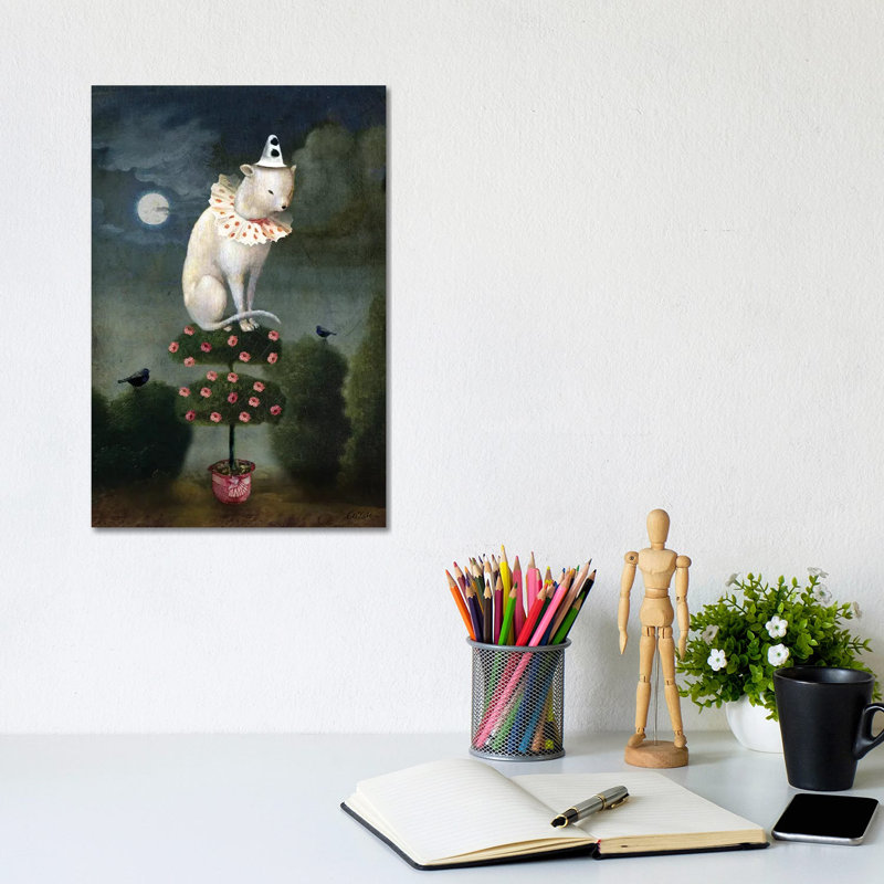 Reproduction d’art, "Harlekin Cat" par Catrin Welz-Stein, Pas de tapis, Toile tendue, H 12 po x l 8 po x P 0,75 po