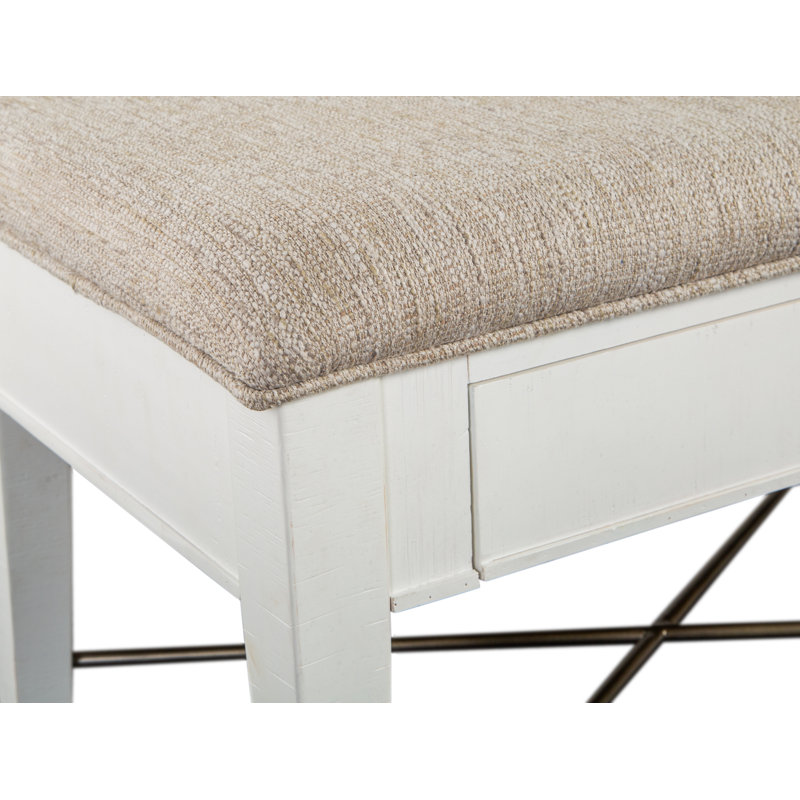 Aronoff Fabric Upholstered Storage Bench, White