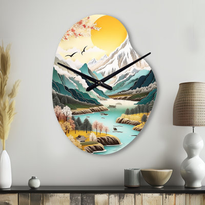 Horloge enneigée en métal crème