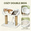 42 cm Indoor Cat Tree with Jute Scratching Post & Hanging Toy Balls, White