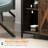 39.25"W Farmhouse Sideboard Buffet Credenza, Storage Cabinet with Fluted Tempered Glass Sliding Barn Doors, Drawers & Adjustable Shelves for Kitchen, Dining Room & Living Room