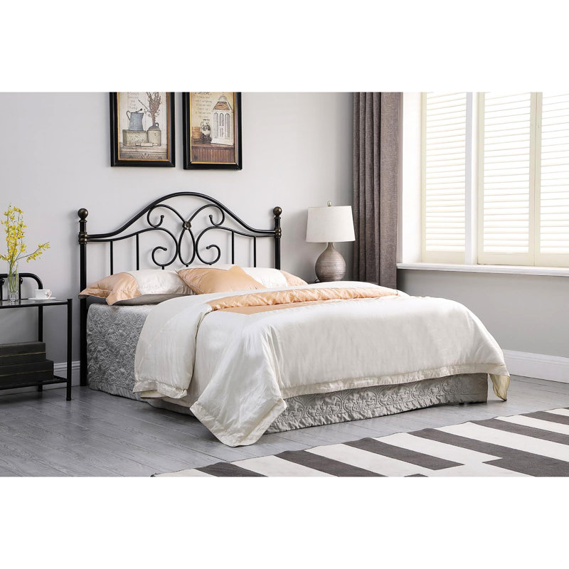 Tête de lit papillon ornementale en métal noir et bronze pour la décoration de chambre à coucher