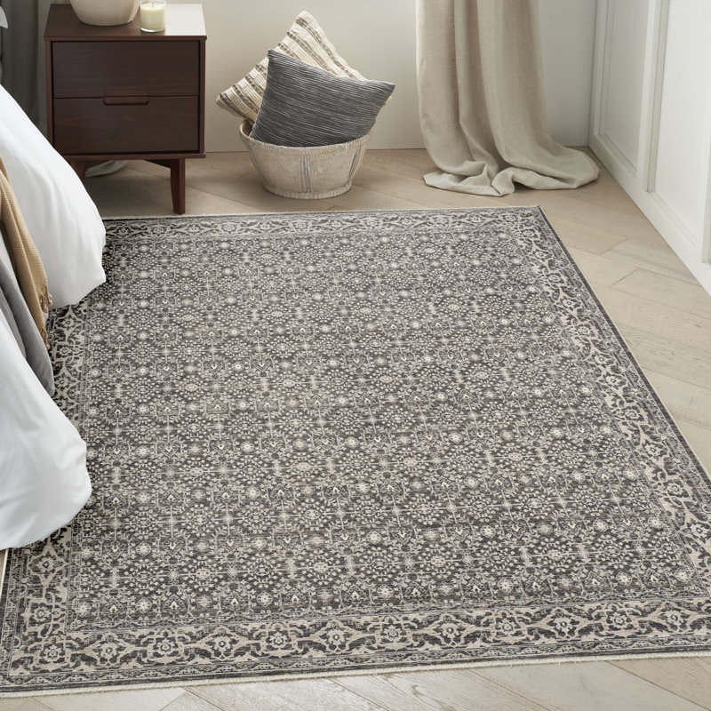 Shadows Power Loom Polyester Floral Area Rug, Rectangle 3'11" x 5'11"