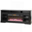 Console télé avec foyer électrique, rangement ouvert et armoires latérales-2057600769