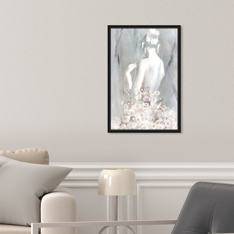 «Fashion and Glam Th pensing You You», peinture traditionnelle rose - peinture sur toile, Toile encadrée, H 24 po x l 16 po