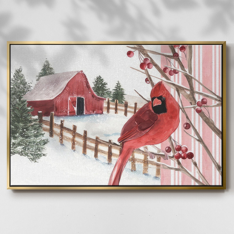 Winter Cardinal Collection A, Or, H 17 po x l 25 po x P 1,5 po