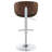 Black Mid-Century Dining Stool - Adjustable, Walnut Curved Back, Base Room With Adjustable Function