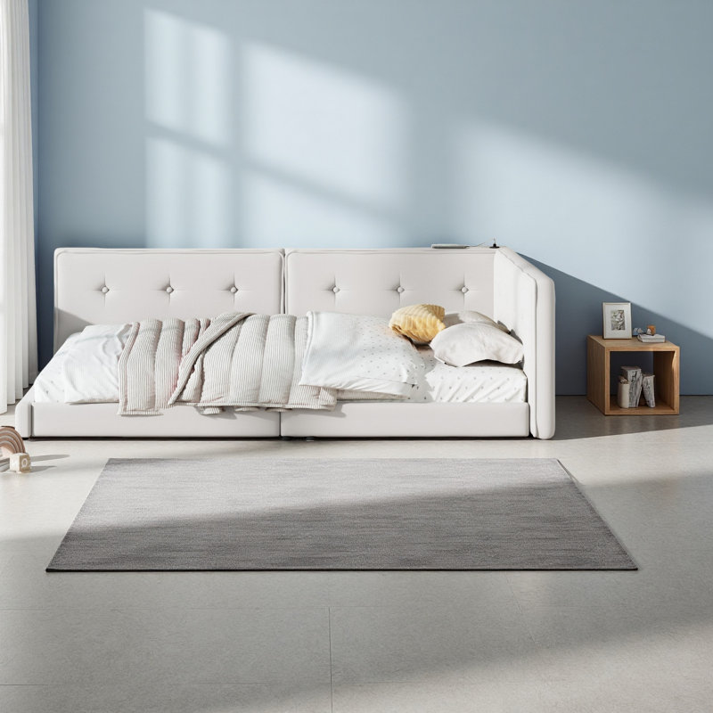 Platform Bed With USB Ports, Full/Dobule