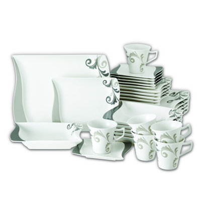 Piece Porcelain China Dinnerware Set - Service for 6