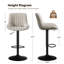 Ensemble de 2 tabourets de bar pivotants à hauteur réglable avec dossier Performance Tabourets de bar pour îlot de cuisine gris clair-609353284