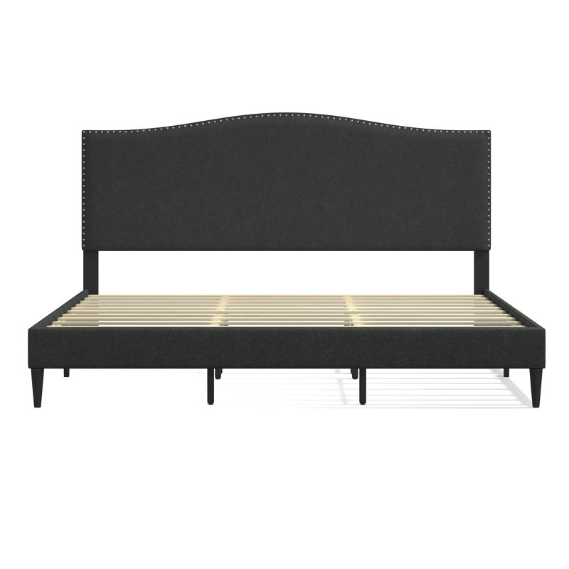 Salvaggio Upholstered Platform Bed, Gray, King