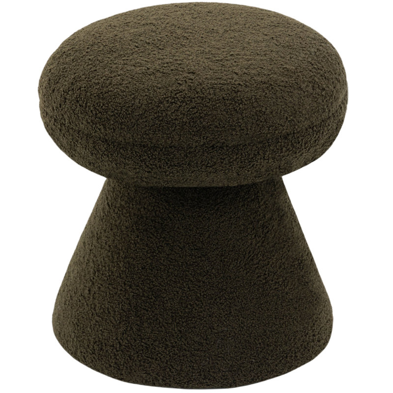 Repose-pieds Hynda de 18 po, Tissu vert en fausse peau de mouton