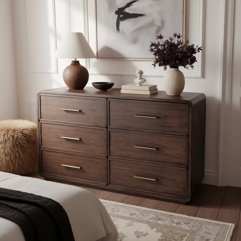 Brewster 6-Drawer Dresser, Dark Brown