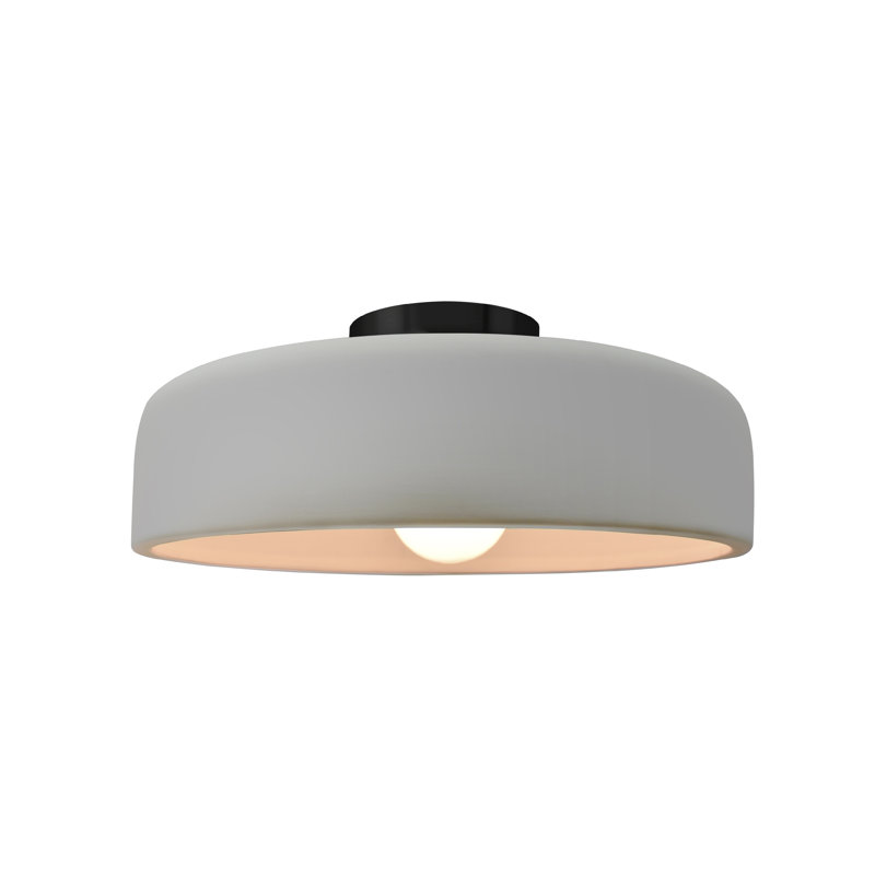 Plafonnier semi-encastré Radiance, Blanc mat, Noir mat, H 6 po x l 13 po x P 13 po