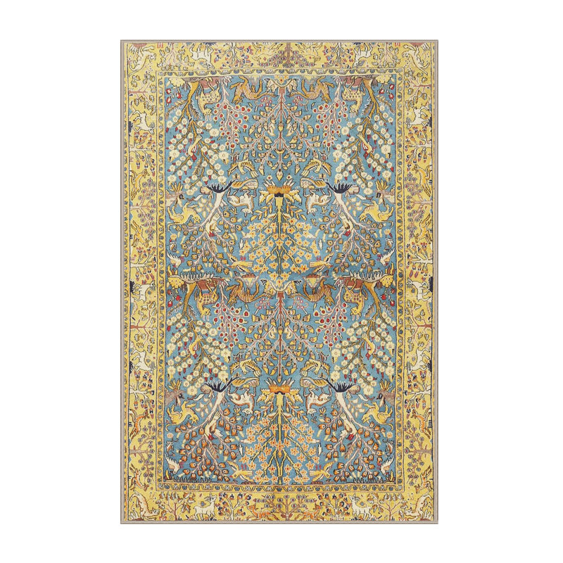 Tapis oriental jaune / bleu, Rectangle 8 pi x 10 pi