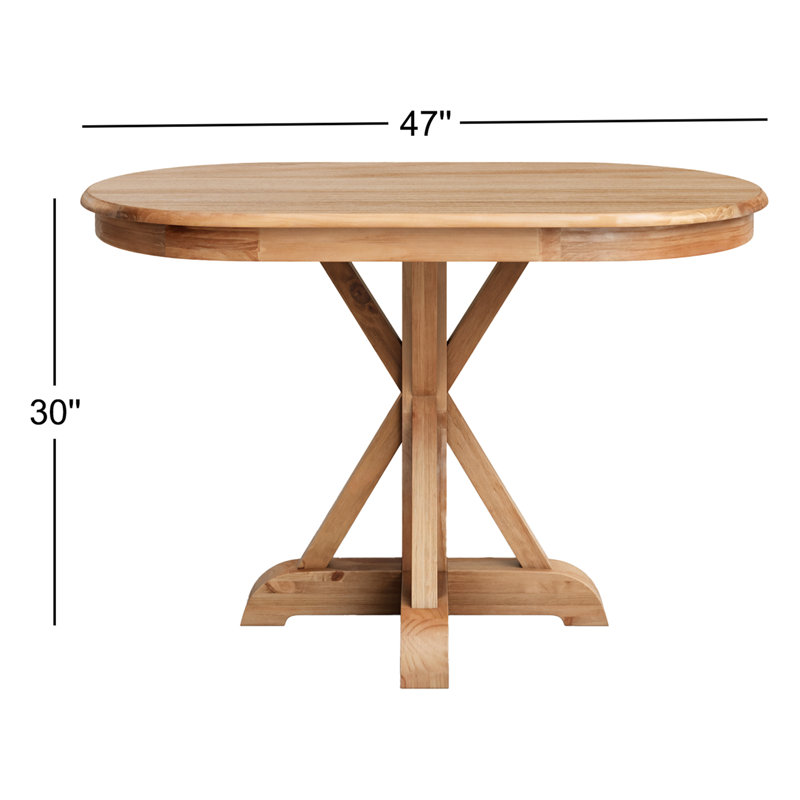 Ellen Solid Pine Wood Dining Table, Brown Wood