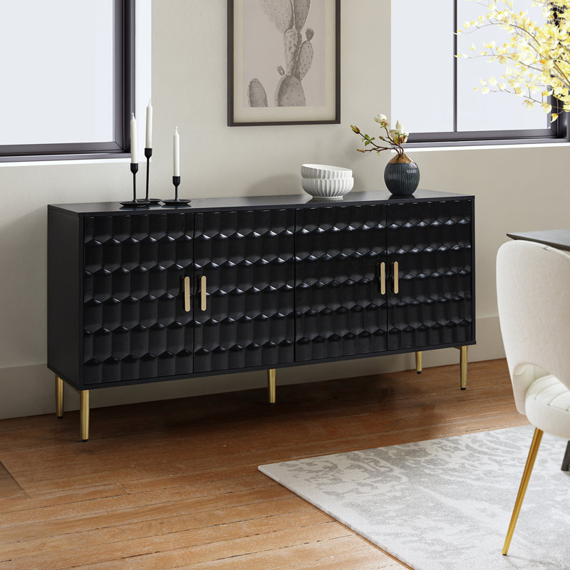 Buffet moderne Silken avec portes réglables, Blanc