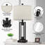 Ensemble de 2 lampes de table de chevet 26 po pour salon avec veilleuse en cristal et 2 ports USB modernes