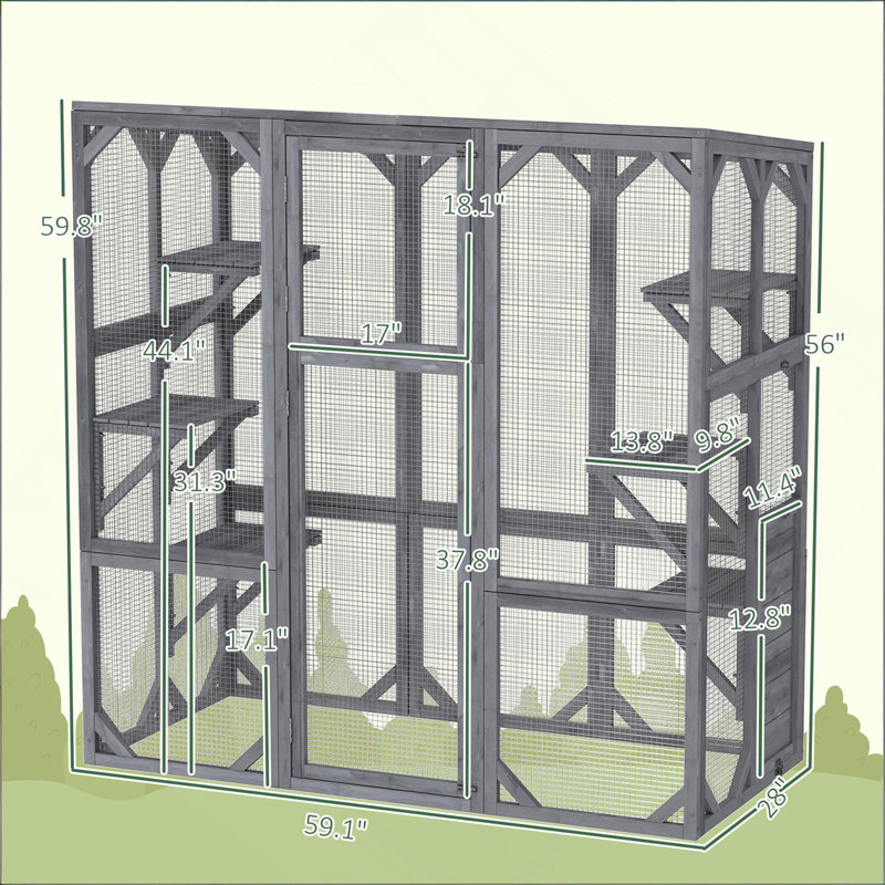 Enclos pour animaux de compagnie, grand lit en bois